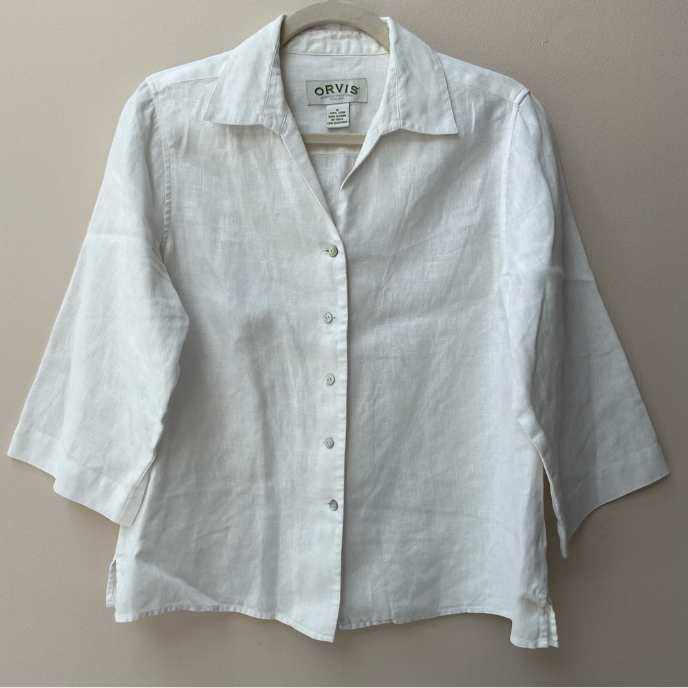 Orvis White Button Down Shirt for Women